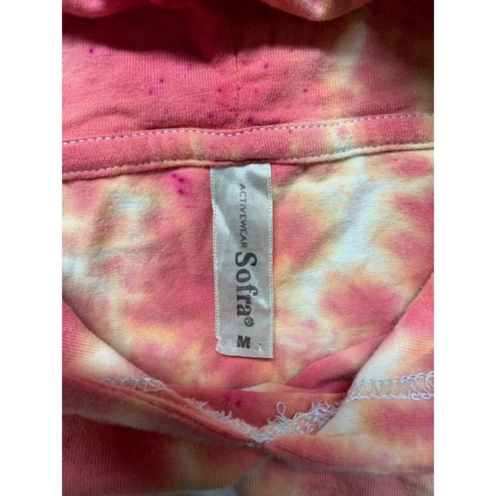 Sofra Activewear Womens Tie Dye Hoodie Long Sleeve Pullover Medium 0400 - Picture 3 of 3